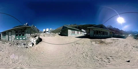 4K VR of Dingboche and Pheriche village in Nepal, basic point of everest base 스톡 동영상 132251063
