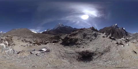 4K VR of Dingboche and Pheriche village in Nepal, basic point of everest base 스톡 동영상 132257895