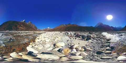 4K VR of Dingboche and Pheriche village in Nepal, basic point of everest base 스톡 동영상 134503959