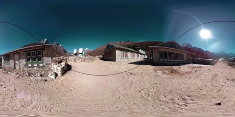 4K VR of Dingboche and Pheriche village in Nepal, basic point of everest base 스톡 동영상 138329030