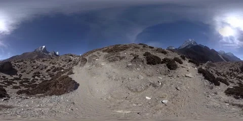 4K VR of Dingboche and Pheriche village in Nepal, basic point of everest base 스톡 동영상 138330188