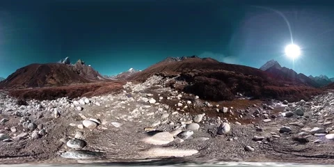 4K VR of Dingboche and Pheriche village in Nepal, basic point of everest base 動画素材 139992348