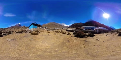 4K VR of Dingboche and Pheriche village in Nepal, basic point of everest base 스톡 동영상 146757494
