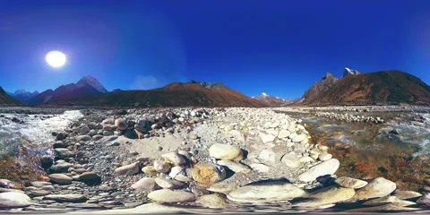 4K VR of Dingboche and Pheriche village in Nepal, basic point of everest base 스톡 동영상 148454252