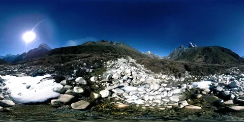 4K VR of Dingboche and Pheriche village in Nepal, basic point of everest base 스톡 동영상 150347685