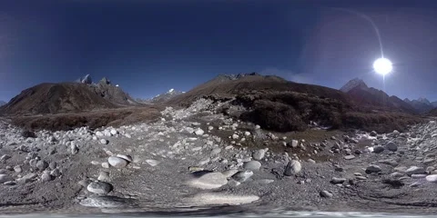 4K VR of Dingboche and Pheriche village in Nepal, basic point of everest base Video stock 158067212