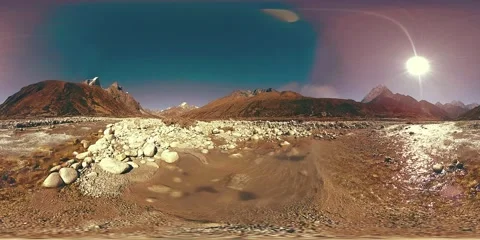4K VR of Dingboche and Pheriche village in Nepal, basic point of everest base 動画素材 161684256