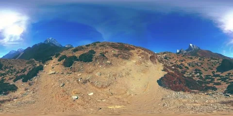 4K VR of Dingboche and Pheriche village in Nepal, basic point of everest base Stock Footage 169976775