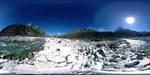 4K VR of Dingboche and Pheriche village in Nepal, basic point of everest base Stock Footage 169977057