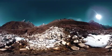 4K VR of Dingboche and Pheriche village in Nepal, basic point of everest base 스톡 동영상 173931009