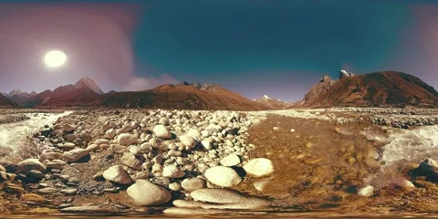 4K VR of Dingboche and Pheriche village in Nepal, basic point of everest base 스톡 동영상 196024334
