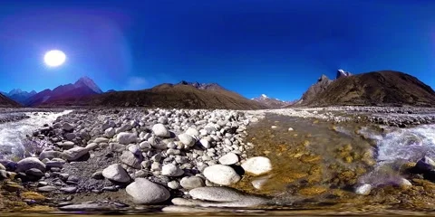 4K VR of Dingboche and Pheriche village in Nepal, basic point of everest base 스톡 동영상 244666824