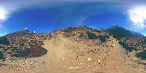 4K VR of Dingboche and Pheriche village in Nepal, basic point of everest base 스톡 동영상 275924959