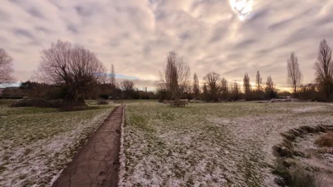 4K | Walk through Sheep's Green during winter Stock Footage 328745571