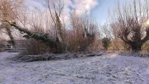 4K | Walk through Sheep's Green during winter Stock Footage 328745863