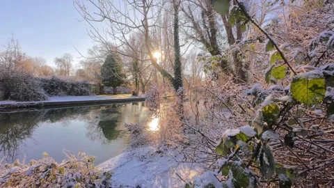 4K | Walk through Sheep's Green during winter Stock Footage 328746455