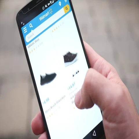 4K Walmart Online Ecommerce Website On Smartphone Stock Footage 69512967