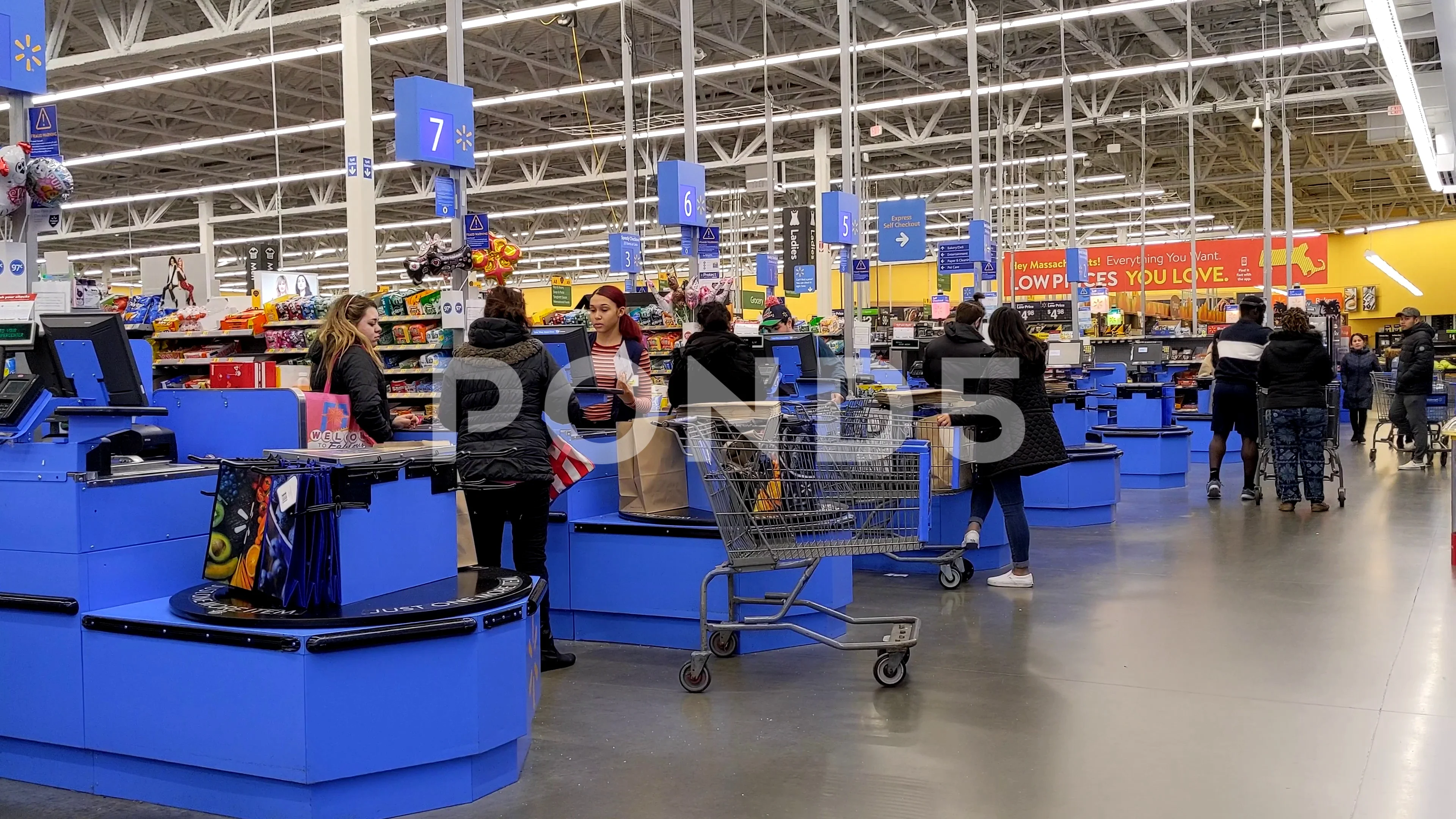 HDR image, Walmart store cashier check out lane, impulse item