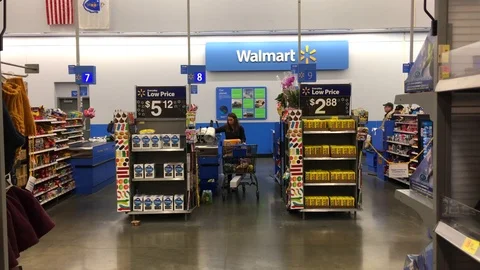 HDR image, Walmart store cashier check out lane, impulse item