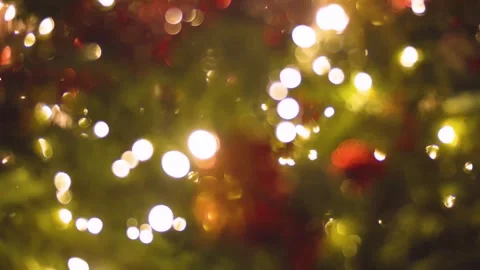 4K Warm Glowing Christmas Tree Lights Bokeh Background Loop Stock Footage 325807892