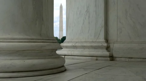 4k Washington Monument View through Columns Stock Footage 68192443
