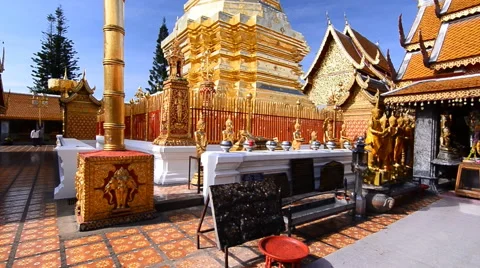4K ,Wat Doi Suthep, Buddhist temple in Chiang Mai Thailand. Stock Footage 52004429