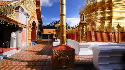 4K. Wat Doi Suthep, Buddhist temple in Chiang Mai Thailand. Stock Footage 52006018