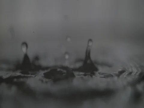 4k water drops falling on water surface (1) Video stock 75855764