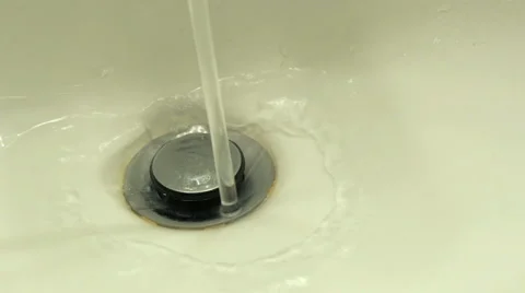 4K Water Running into the Sink Stock Footage 41547060