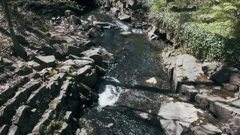 4K Water Stream Down Along the Creek_Nature / Ecology. Stock Footage 129396675