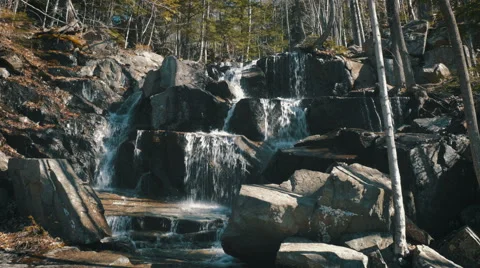 4K - waterfall with big rocks Stock Footage 62531083