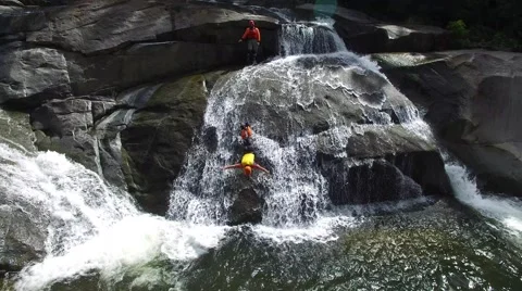 4K Waterfall Jump Stock Footage 63618186