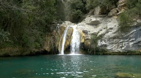 4k waterfall national park mountain rainforest nature background river landscape Stock Footage