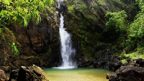 4k waterfall in rainforest Stock Footage 111208874