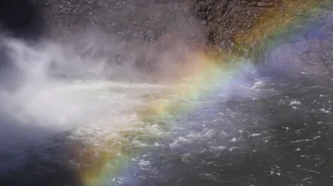 4K Waterfalls Forest Rainbow 05 Stock Footage 58944357