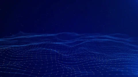 4K Wave line flowing particles abstract background, curvy shape dots fluid array Stock Footage 253477434
