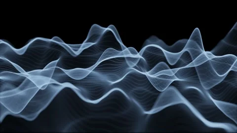 4K Wave line flowing particles abstract background, curvy shape dots fluid .. Stock Footage 317442183
