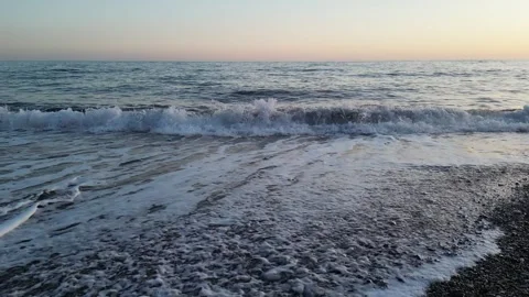 4K Waves on the beach. Montenegro. Stock Footage 271138583