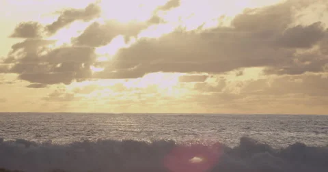 4K: Waves Crashing @ Sunset Stock Footage 63212907