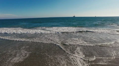 4K Waves flowing over beach sand Stock Footage 54264953