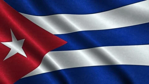 4K Waving flag of Cuba seamless and highly detailed fabric texture. Stock Footage 76130329