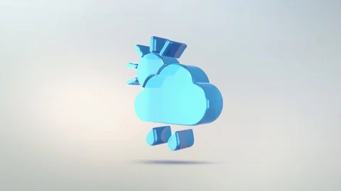 4k  	 	 	 	 	Weather forecast icon, cloud of transparent glass Stock Footage 87862765