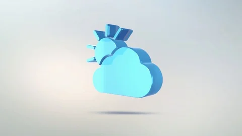 4k  	 	 	 	 	Weather forecast icon, cloud of transparent glass Stock Footage 87864341
