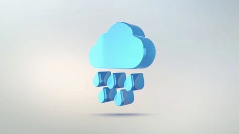 4k  	 	 	 	 	Weather forecast icon, cloud of transparent glass Stock Footage 87865829