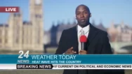 4K Weather Reporter Doing Live Piece To Camera Outdoors In The City Of London Stock Footage