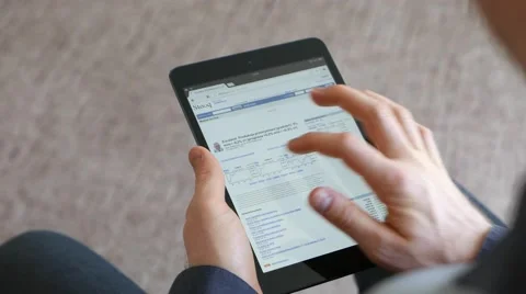 4K Web Browsing on iPad Mini Stock Footage 46811655