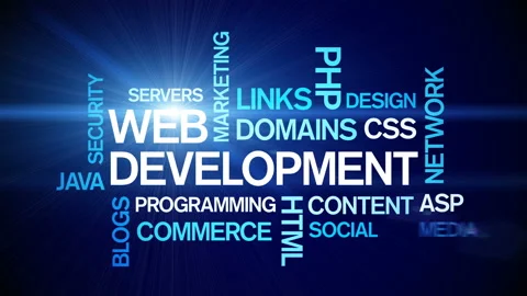 4k Web Development Animated Tag Word Cloud,Text Design Animation Typography. Stock Footage 109467217