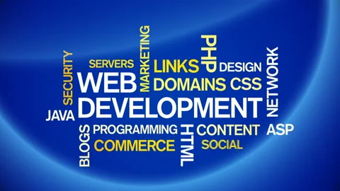 4k Web Development Animated Tag Word Cloud,Text Design Animation Typography. Stock Footage 109468034