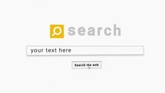 4K Web Search bar, typing and clicking, camera movement and pixelated LCD screen Stock After Effects