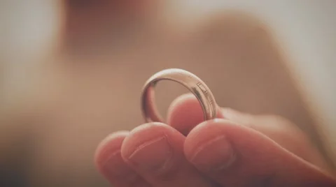 4k - Wedding ring in hand Stock Footage 59620753
